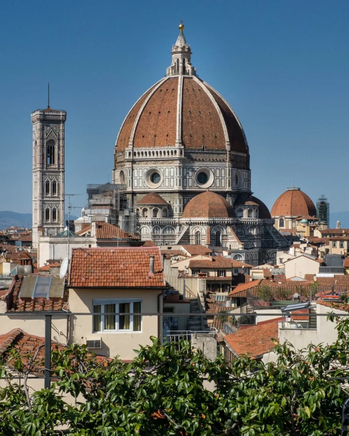 Close panoramic view of the Florence Duomo from the terrace